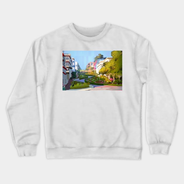 Lombard Street Crewneck Sweatshirt by Henry Wong